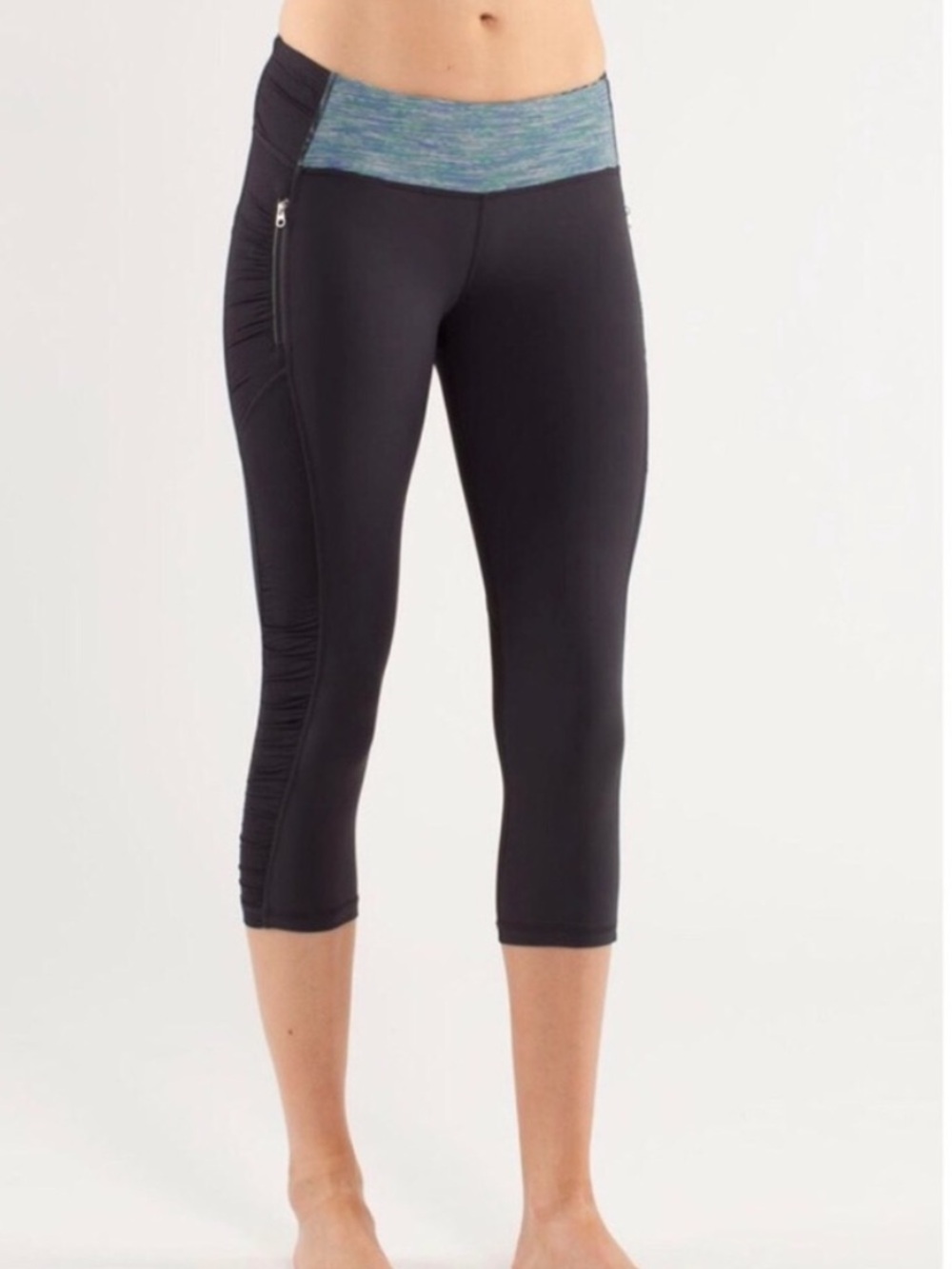 Lululemon Run In The Sun We Are From Space Ruched Leg Capri Leggings Sz 4